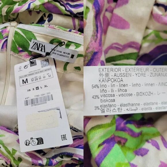 Zara Printed Draped Mini Dress M NWT - Picture 5 of 9